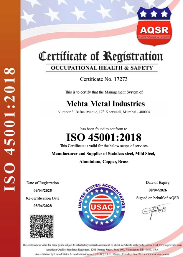 ISO 45001:2018 Certificate