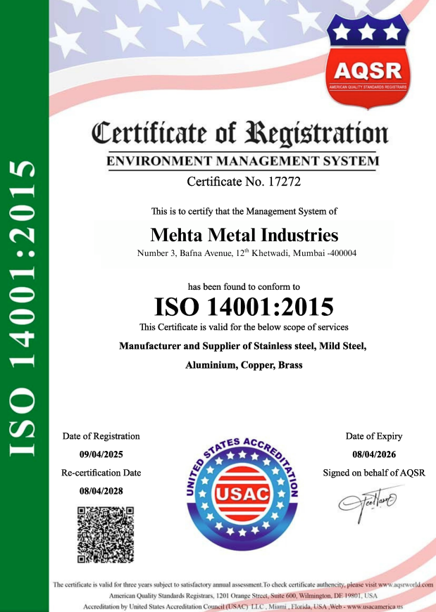 ISO 14001:2015 Certificate